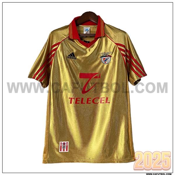 Segunda Camiseta de Benfica Retro Dorado 1998/1999
