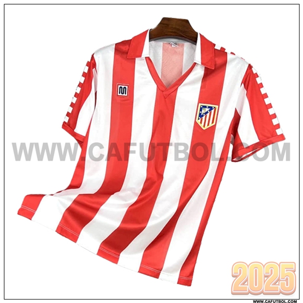 Primera Camiseta de Atletico Madrid Retro Rojo/Blanco 1982/1983