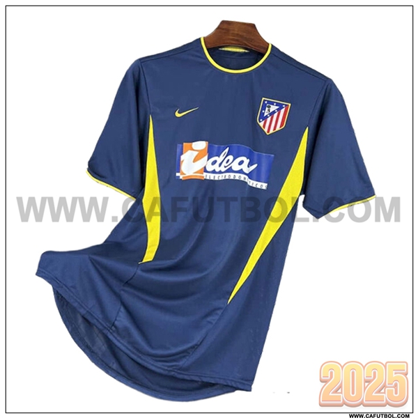 Segunda Camiseta de Atletico Madrid Retro Azul marino 2002/2003