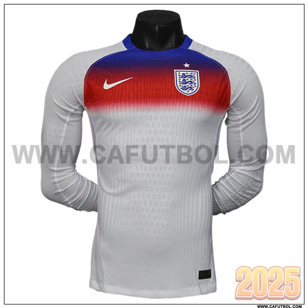 Primera Camiseta Equipo de Inglaterra Mangas largas Blanco 2025 2026