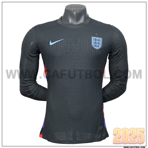 Segunda Camiseta Equipo de Inglaterra Mangas largas Negro 2025 2026