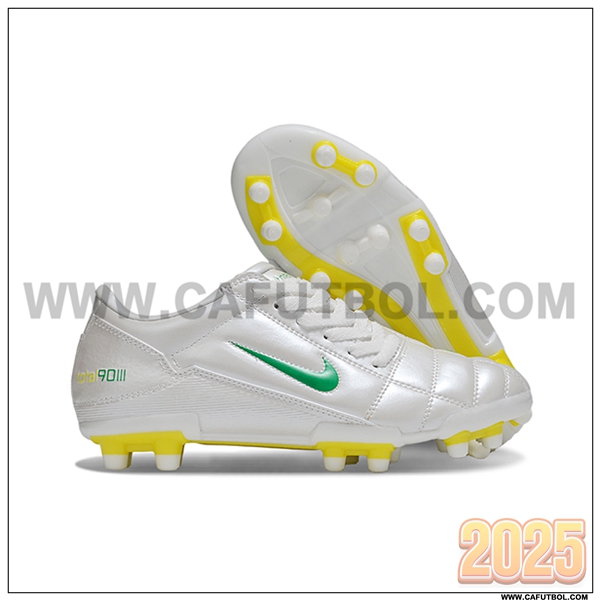 Nike Botas De Fútbol T90 FG Gris/Amarillo/Verde