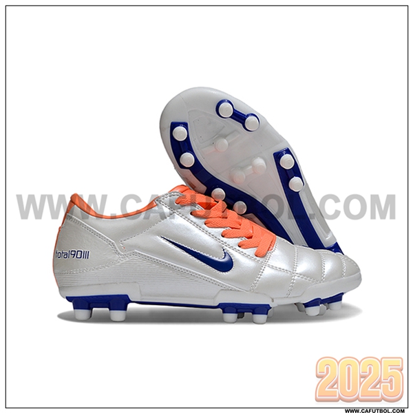 Nike Botas De Fútbol T90 FG Gris/Azul/Naranja