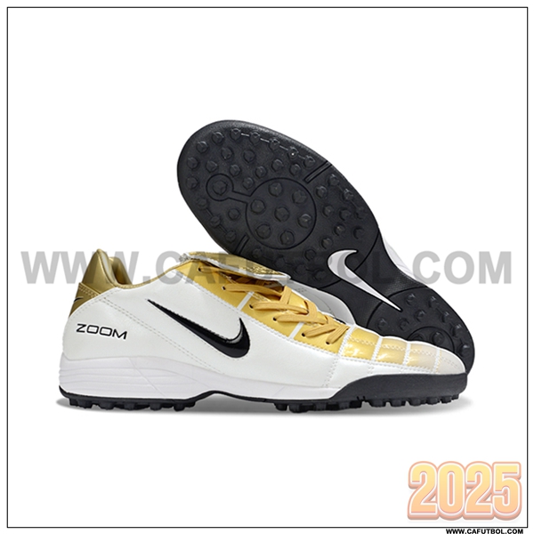 Nike Botas De Fútbol T90 TF Blanco/Amarillo/Negro -02