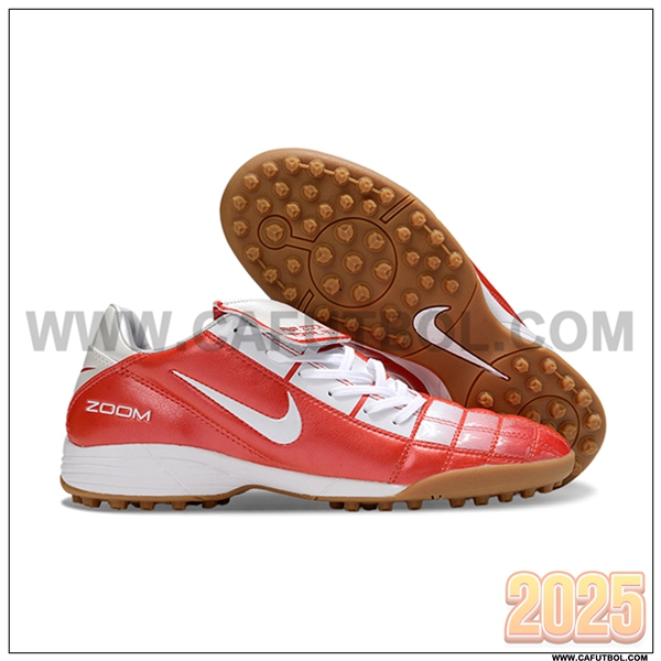 Nike Botas De Fútbol T90 TF Rojo/Blanco -04