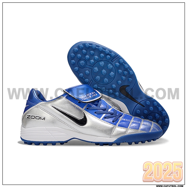 Nike Botas De Fútbol T90 TF Gris/Azul/Negro