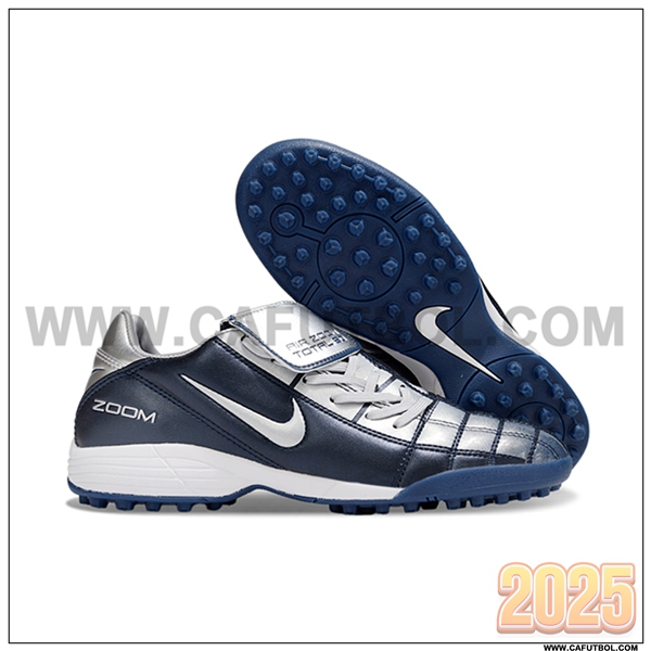 Nike Botas De Fútbol T90 TF Azul/Gris -02