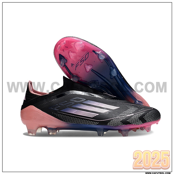 Adidas Botas De Fútbol F50 Elite Laceless FG Negro/Violeta/Rosa