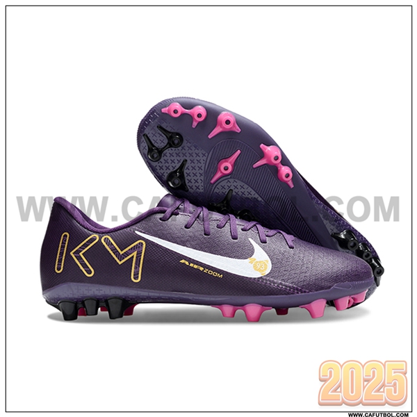 Nike Botas De Fútbol AIR ZOOM MERCURIAL VAPOR XVI ACADEMY X MBAPPE AG Violeta/Blanco