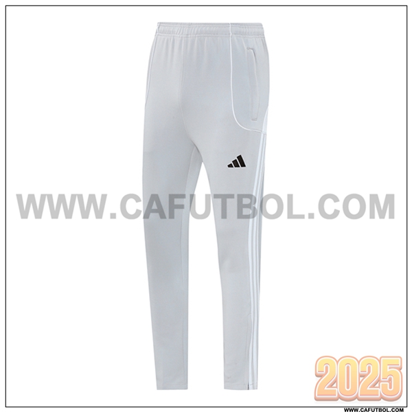 Pantalones Entrenamiento Real Madrid Gris/Blanco 2025 2026