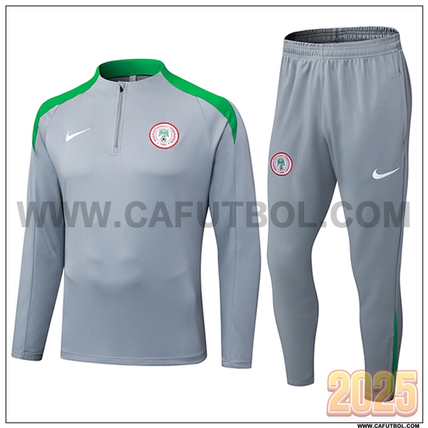 Chandal de Futbol Nigeria Gris/Verde 2025 2026