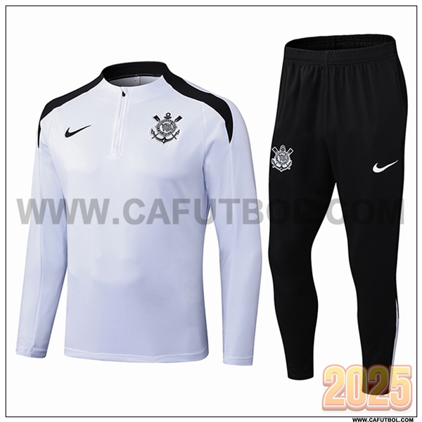 Chandal de Futbol Corinthians Blanco/Negro 2025 2026