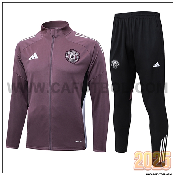 Chandal Chaquetas Futbol Manchester United Violeta/Blanco/Negro 2025 2026