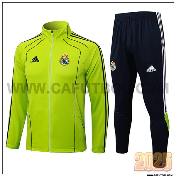 Chandal Chaquetas Futbol Real Madrid Verde/Negro 2025 2026