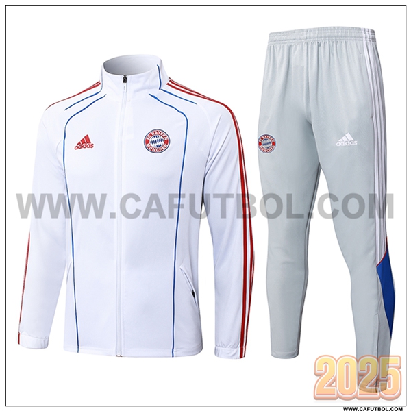 Chandal Chaquetas Futbol Bayern Munich Blanco/Rojo/Azul 2025 2026