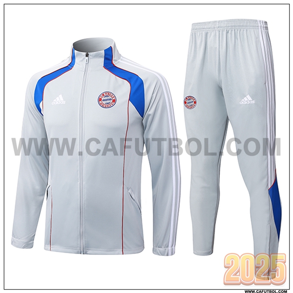 Chandal Chaquetas Futbol Bayern Munich Gris/Blanco/Azul/Rojo 2025 2026