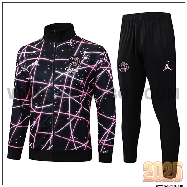 Chandal Chaquetas Futbol PSG Negro/Rosa 2025 2026