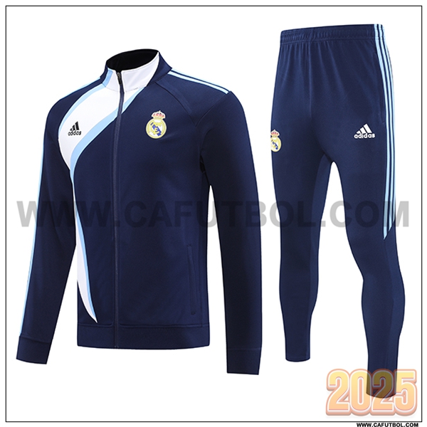 Chandal Chaquetas Futbol Real Madrid Azul/Blanco 2025 2026