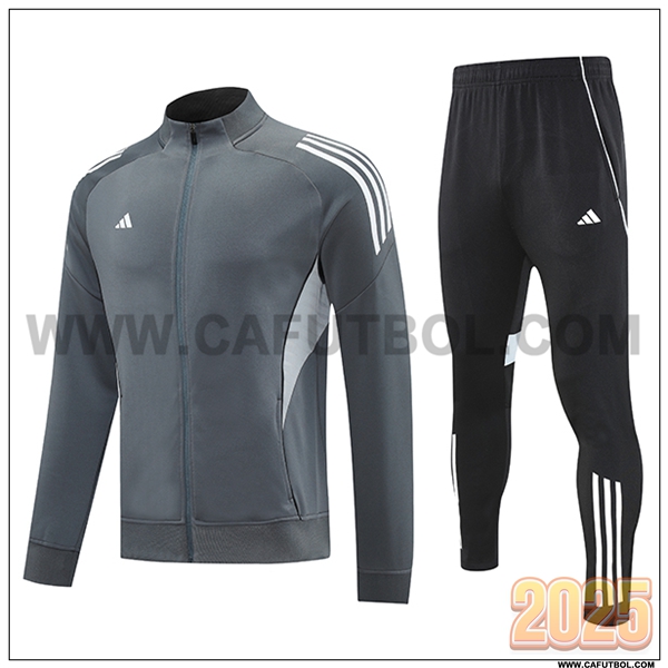 Chandal Chaquetas Futbol Adidas Gris/Blanco 2025 2026