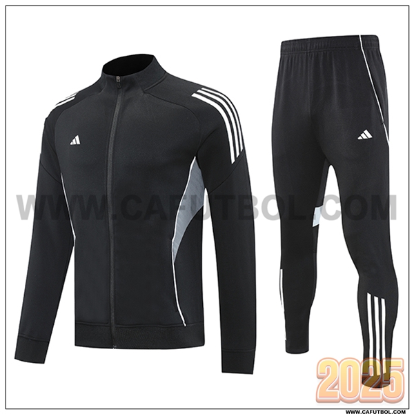 Chandal Chaquetas Futbol Adidas Negro/Gris/Blanco 2025 2026