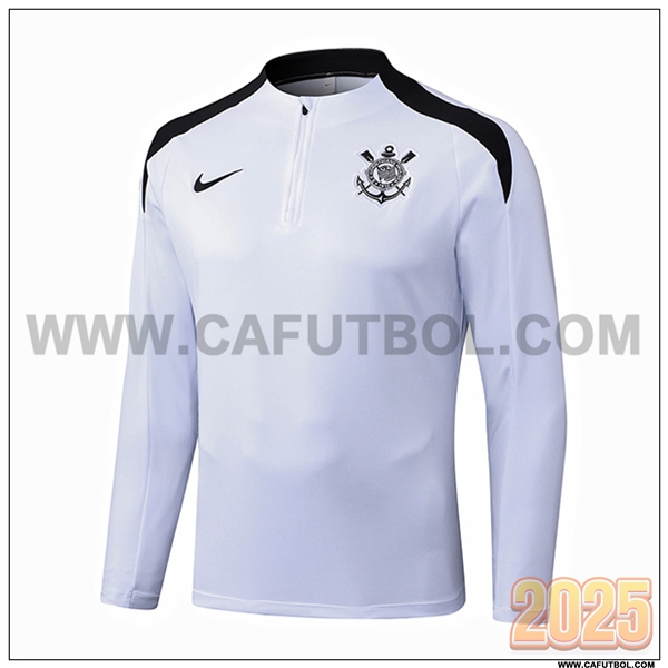 Sudadera Entrenamiento Corinthians Blanco/Negro 2025 2026