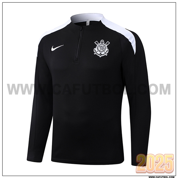 Sudadera Entrenamiento Corinthians Negro/Blanco 2025 2026