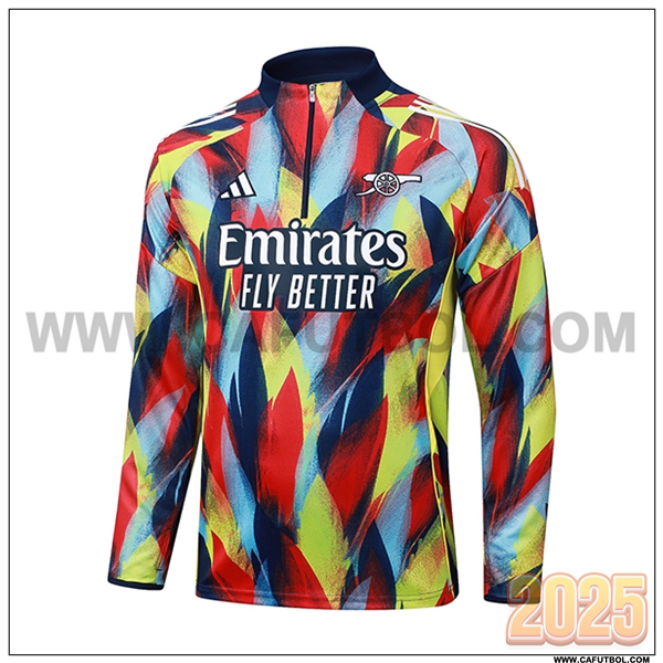 Sudadera Entrenamiento Arsenal Rojo/Azul/Amarillo 2025 2026