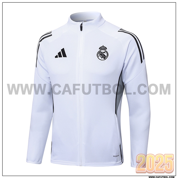 Chaquetas Futbol Real Madrid Blanco/Negro/Gris 2025 2026