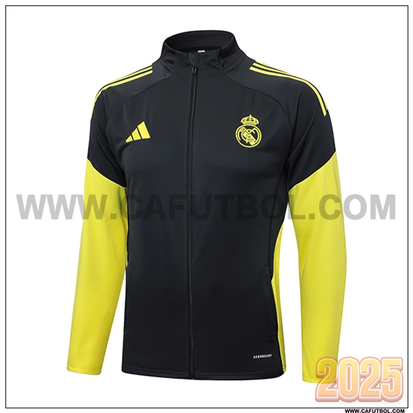 Chaquetas Futbol Real Madrid Gris/Amarillo 2025 2026
