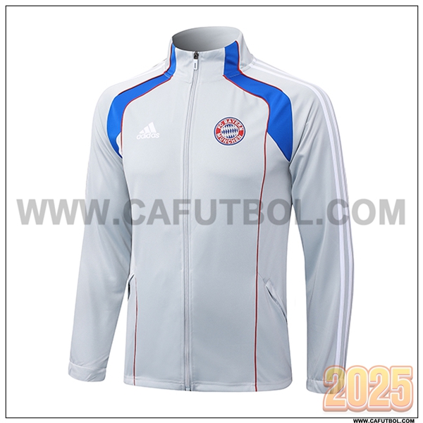 Chaquetas Futbol Bayern Munich Gris/Blanco/Azul/Rojo 2025 2026