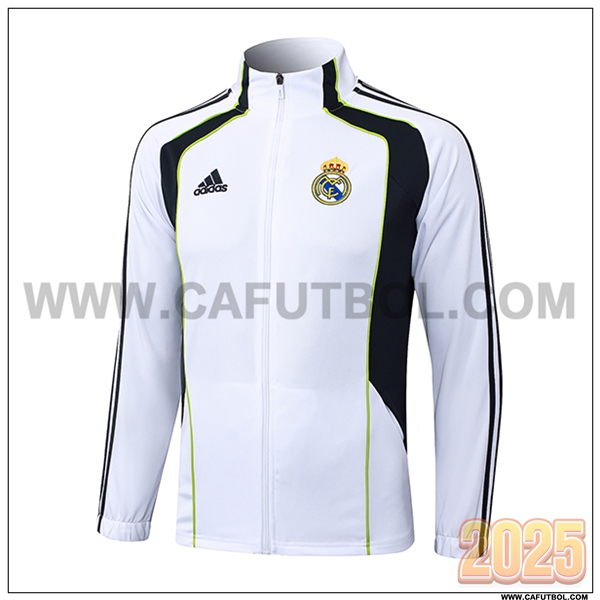 Chaquetas Futbol Real Madrid Blanco/Negro/Verde 2025 2026