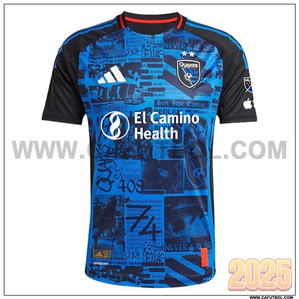 Nuevo Camiseta de San Jose Earthquakes Primera Azul/Negro 2025 2026