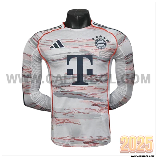 Segunda Camiseta Futbol Bayern Munich Mangas largas Blanco 2025 2026