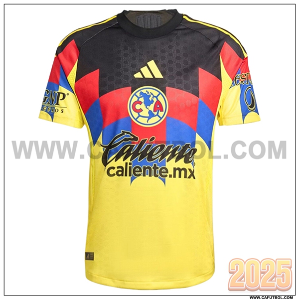 Nuevo Camiseta de Club America Primera AMARILLO/Negro 2025 2026