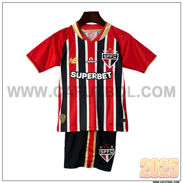 Nuevo Camiseta de Sao Paulo FC Segunda Mujer Rojo/Negro 2025 2026