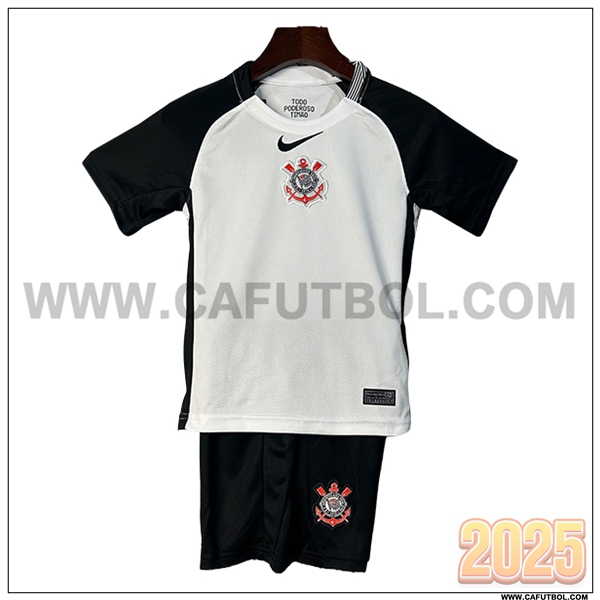 Nuevo Camiseta de Corinthians Primera Mujer Blanco/Negro 2025 2026