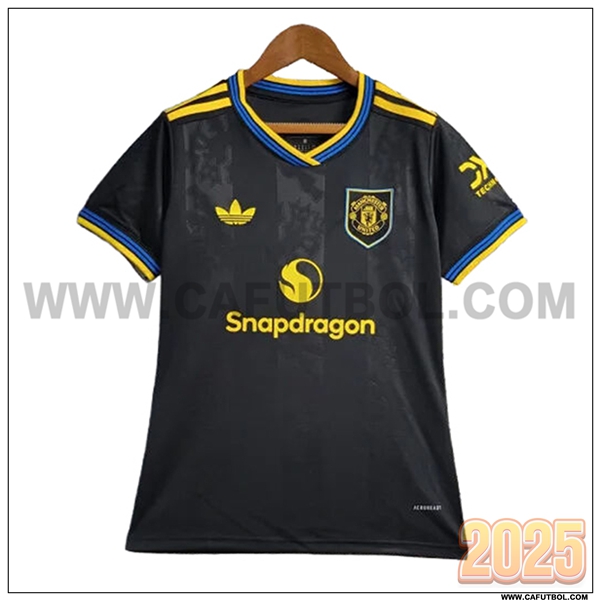 Tercero Camiseta Futbol Manchester United Ninos Negro 2025 2026