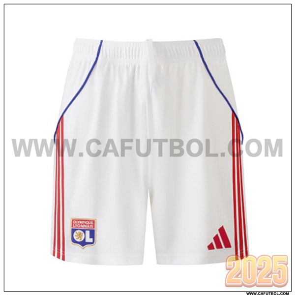 Primera Pantalones Cortos Lyon OL Blanco 2025 2026