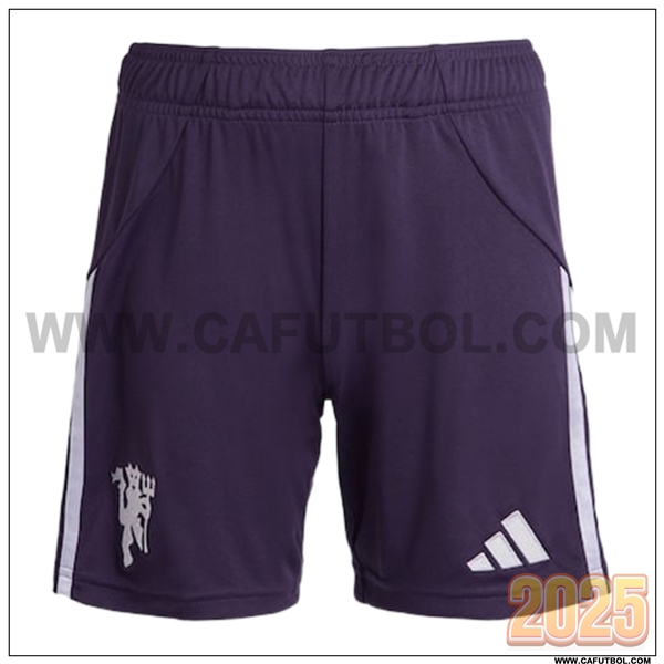 Segunda Pantalones Cortos Manchester United Purpura 2025 2026