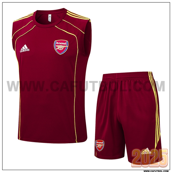 Camiseta Entrenamiento sin mangas Arsenal Rojo/Amarillo 2025 2026