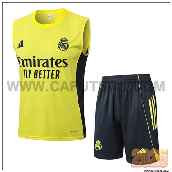 Camiseta Entrenamiento sin mangas Real Madrid Amarillo/Negro 2025 2026