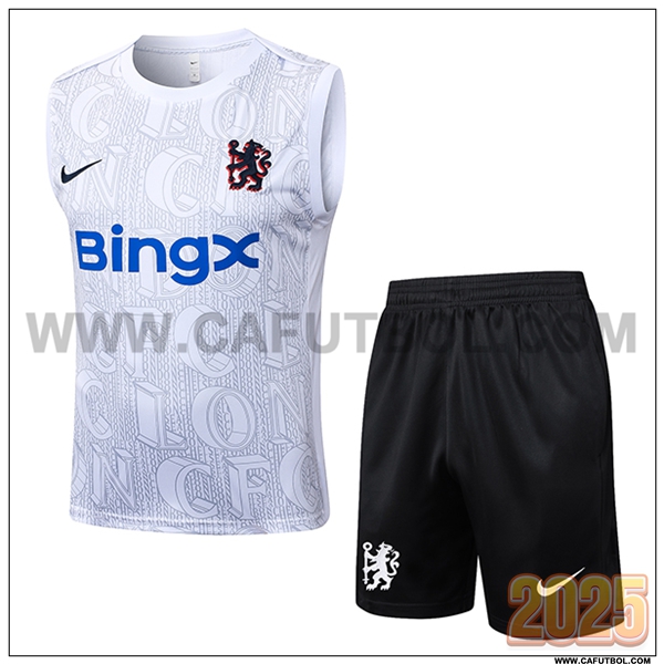Camiseta Entrenamiento sin mangas FC Chelsea Blanco/Gris 2025 2026