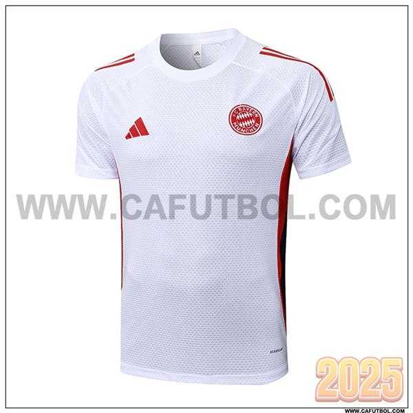 Camiseta Entrenamiento Bayern Munich Blanco/Negro/Rojo 2025 2026