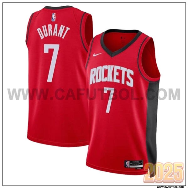 Camisetas NBA Houston Rockets (DURANT #7) 2025/26 Rojo/Blanco/Negro