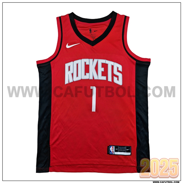 Camisetas NBA Houston Rockets (THOMPSON #1) 2025/26 Negro/Rojo