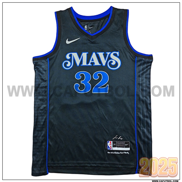 Camisetas NBA Dallas Mavericks (FLAGG #32) 2025/26 Negro/Azul
