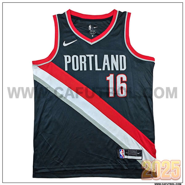 Camisetas NBA Portland Trail Blazers (YANG #16) 2025/26 Negro/Rojo