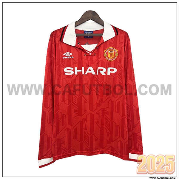 Primera Camiseta de Manchester United Mangas largas Retro Rojo 1992/1994