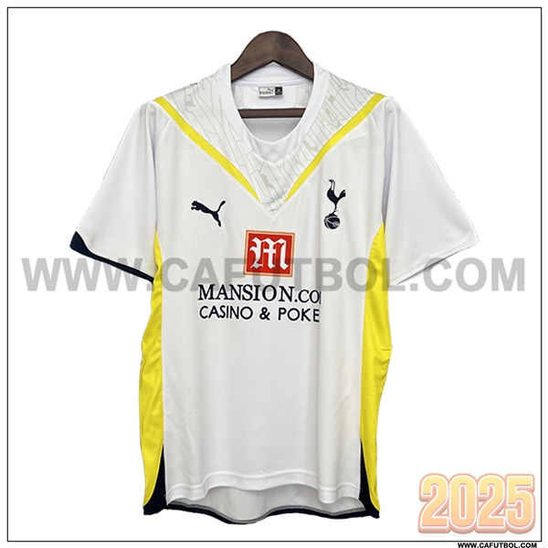 Primera Camiseta de Tottenham Hotspurs Retro Blanco/AMARILLO 2009/2010