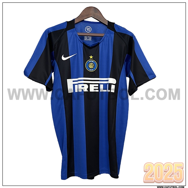 Primera Camiseta de Inter Milan Retro Azul/Negro 2004/2005